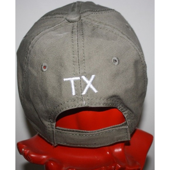 Port Aransas Tx 1855 Cap Olive Green Embroidered Palm Trees Cotton Strapback GUC - Picture 4 of 7